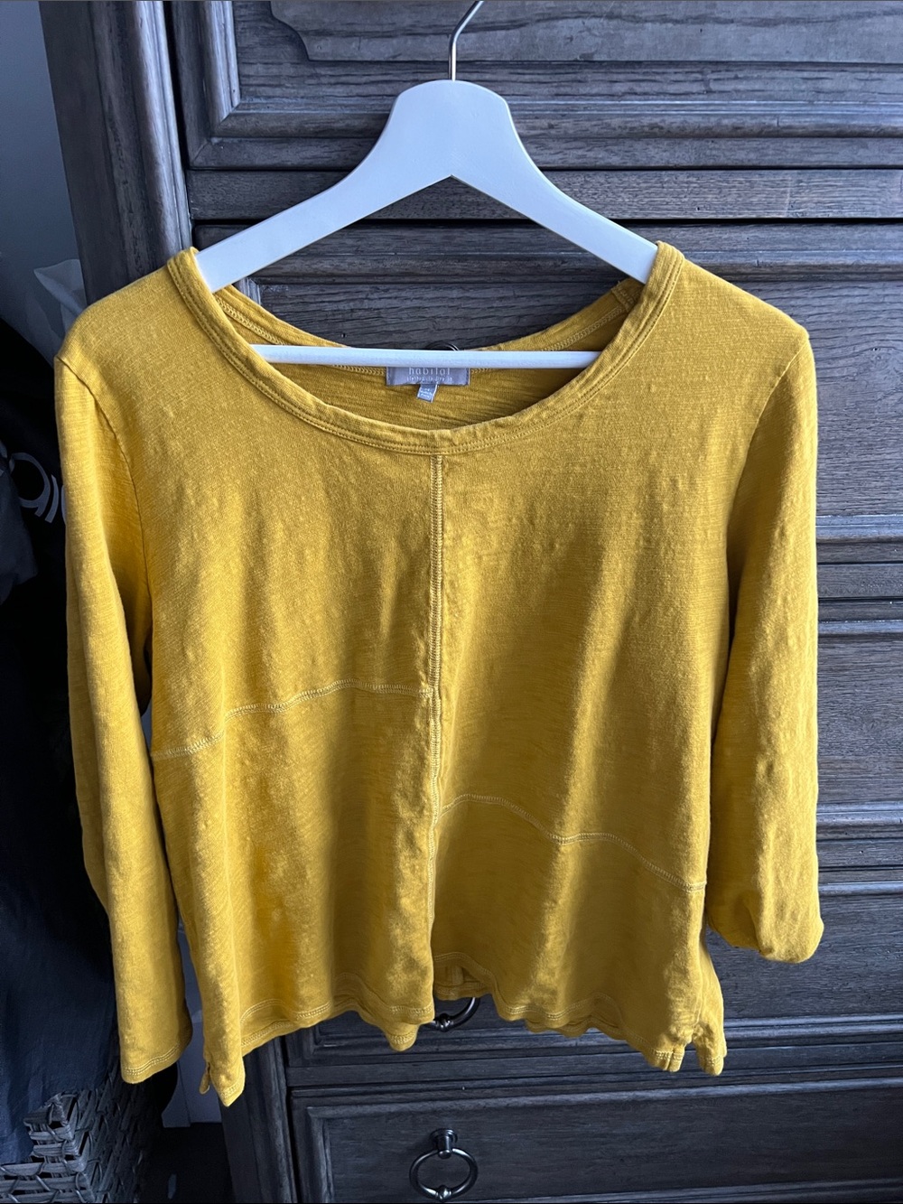 Habitat Mustard Yellow Scoop-Neck Lightweight Tee 100% Cotton